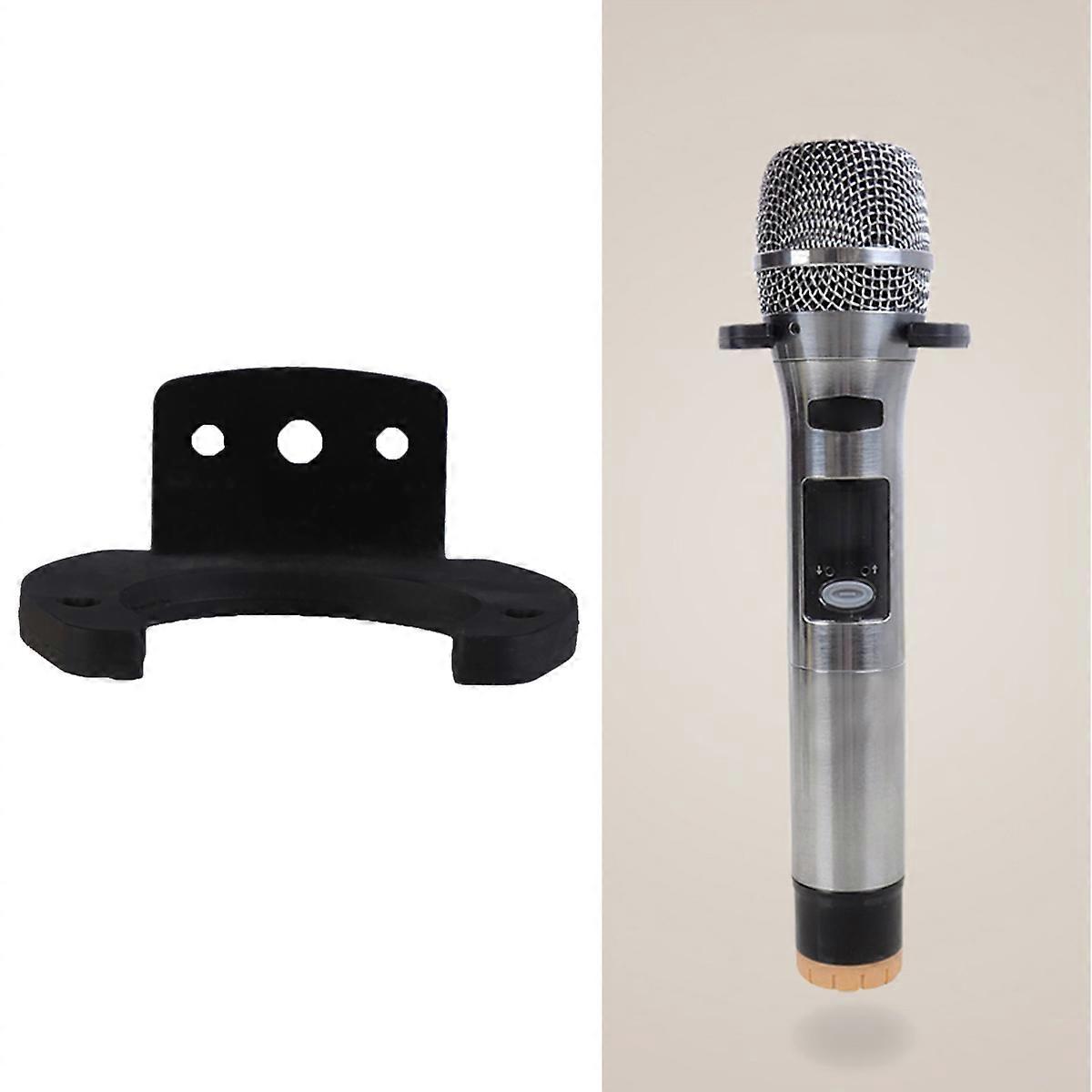 Microphone Bracket Wall Mount Hook Holder for Mic Holding Black 2Pcs