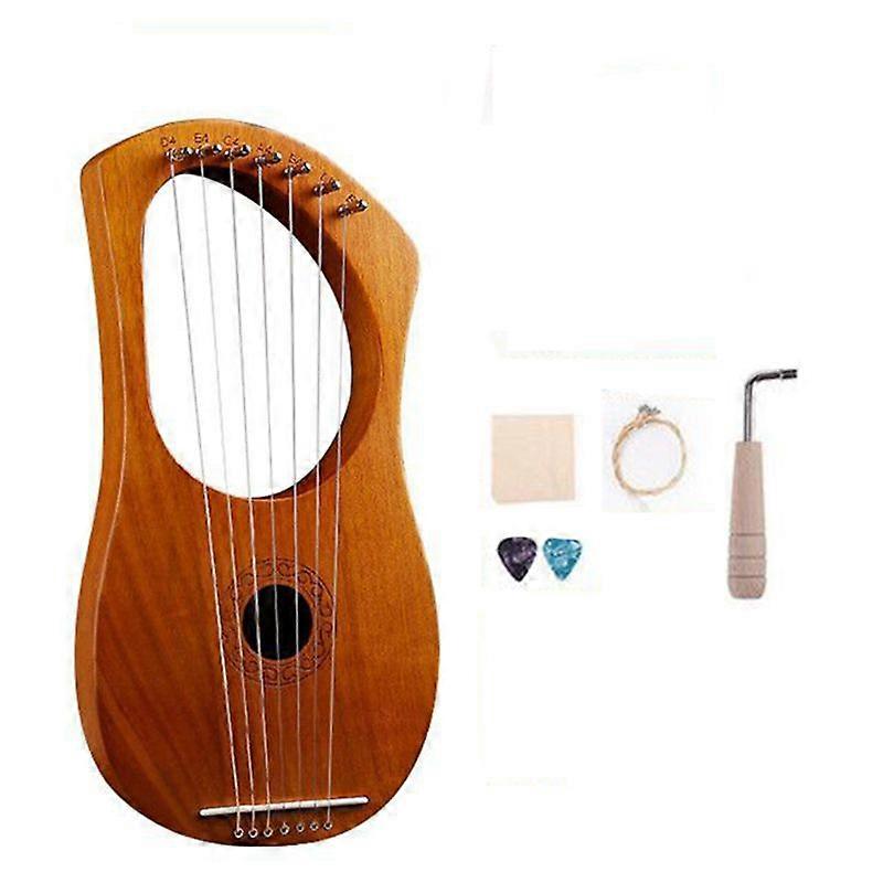 7 String Lyre Harp Wood String Instrument with Carry Bag Style B