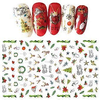 Weihnachtliche Nagelsticker, 3er-Set, DIY-Nagelkunst-Dekoration für Frauen
