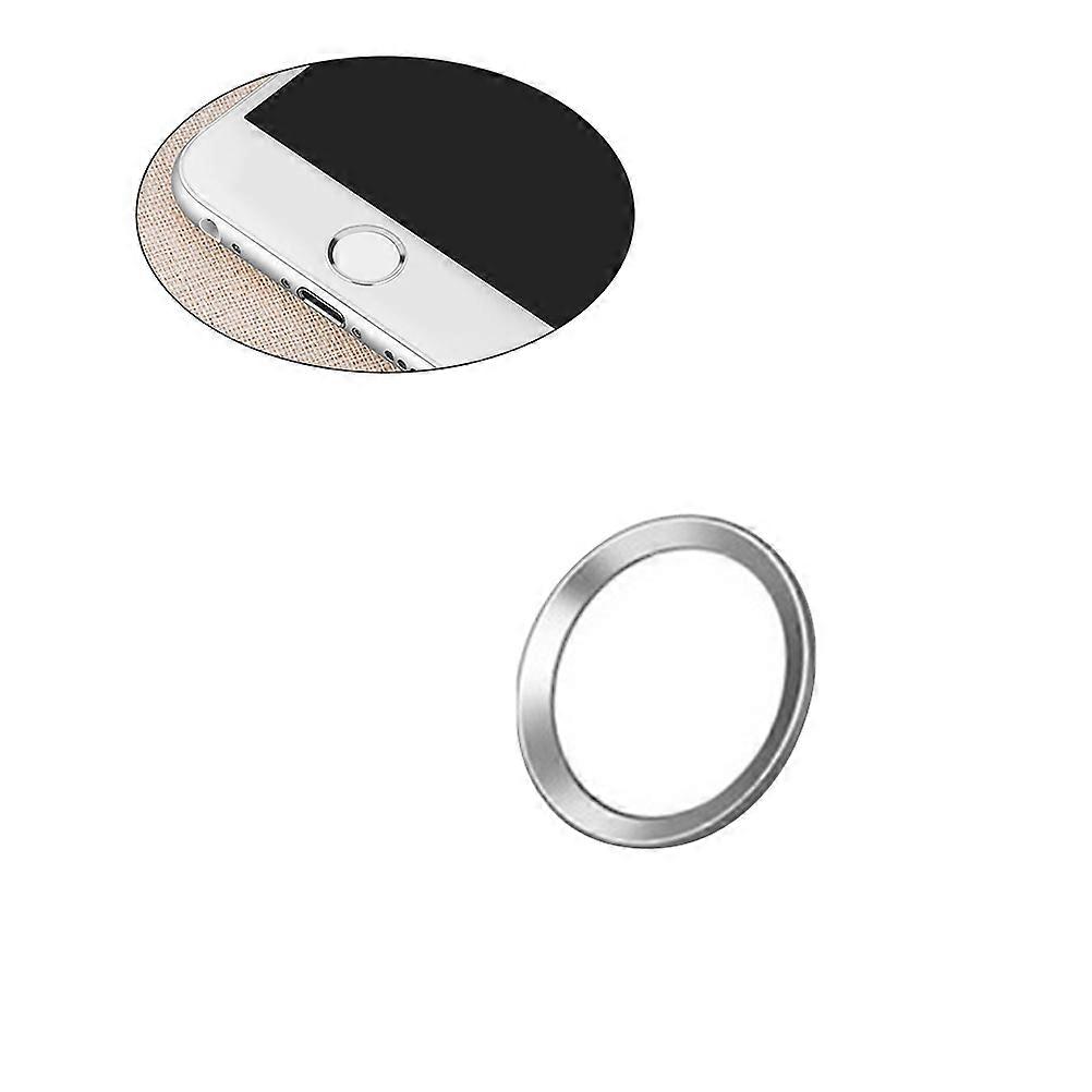Home Button Sticker Metal Fingerprint Recognition for with Packaging Silver Edge