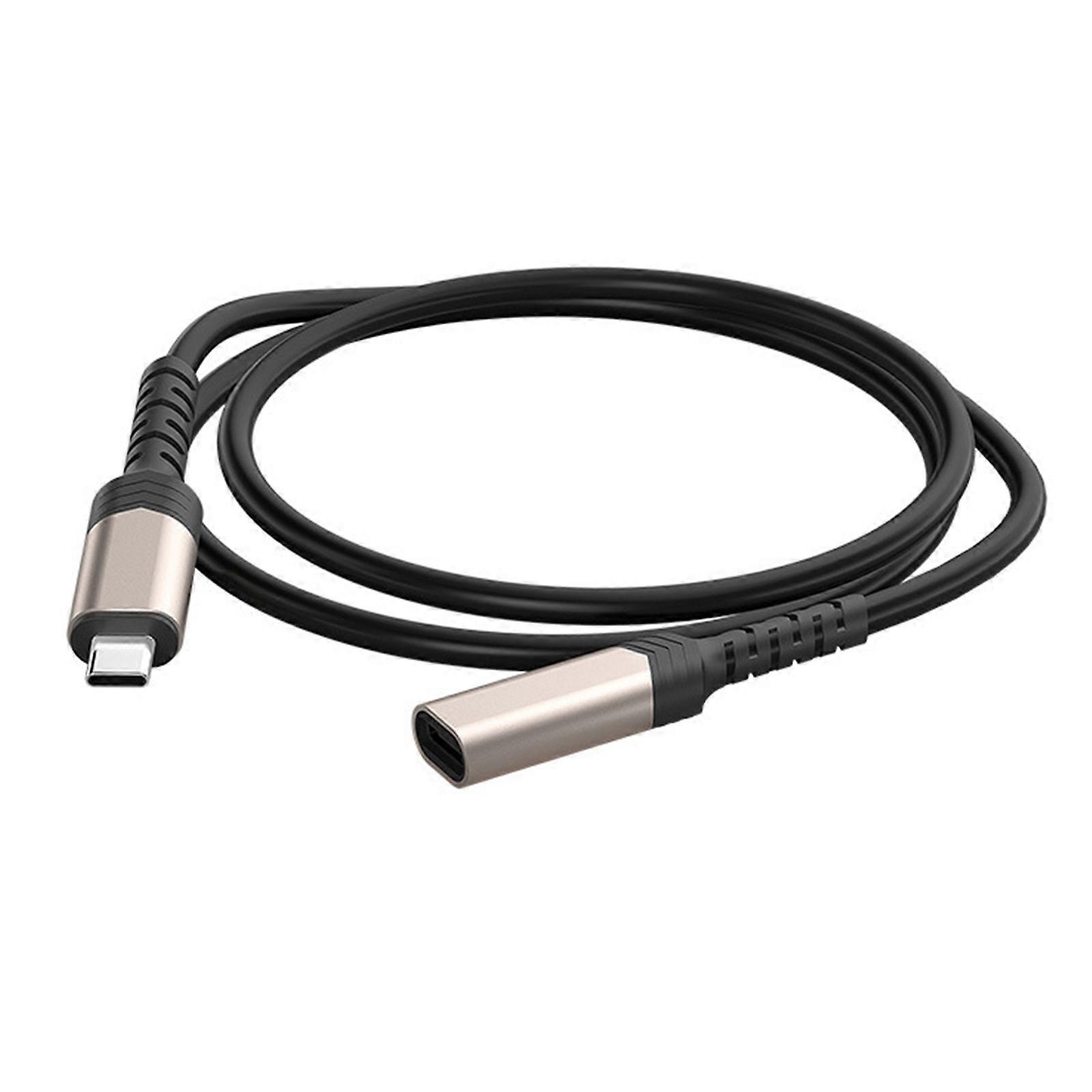 Premium Type C Male To Female Charging Cable Wire For Solar Panel Security Cameras Stable Energy Transmission  Black