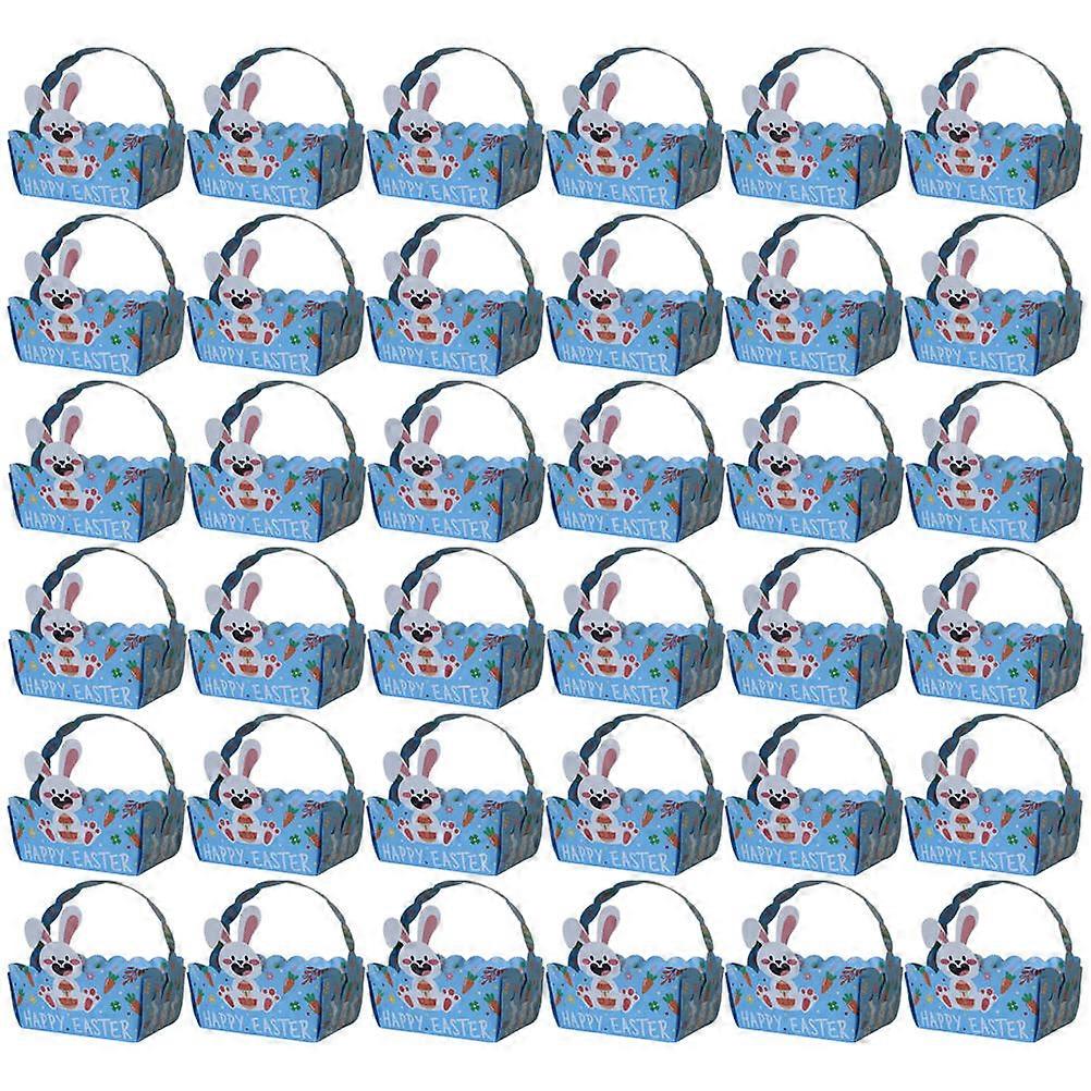 50Pcs Easter Gift Boxes Handheld Paper Basket Candy Boxes Cookies Cases Small Tea Leaf Boxes