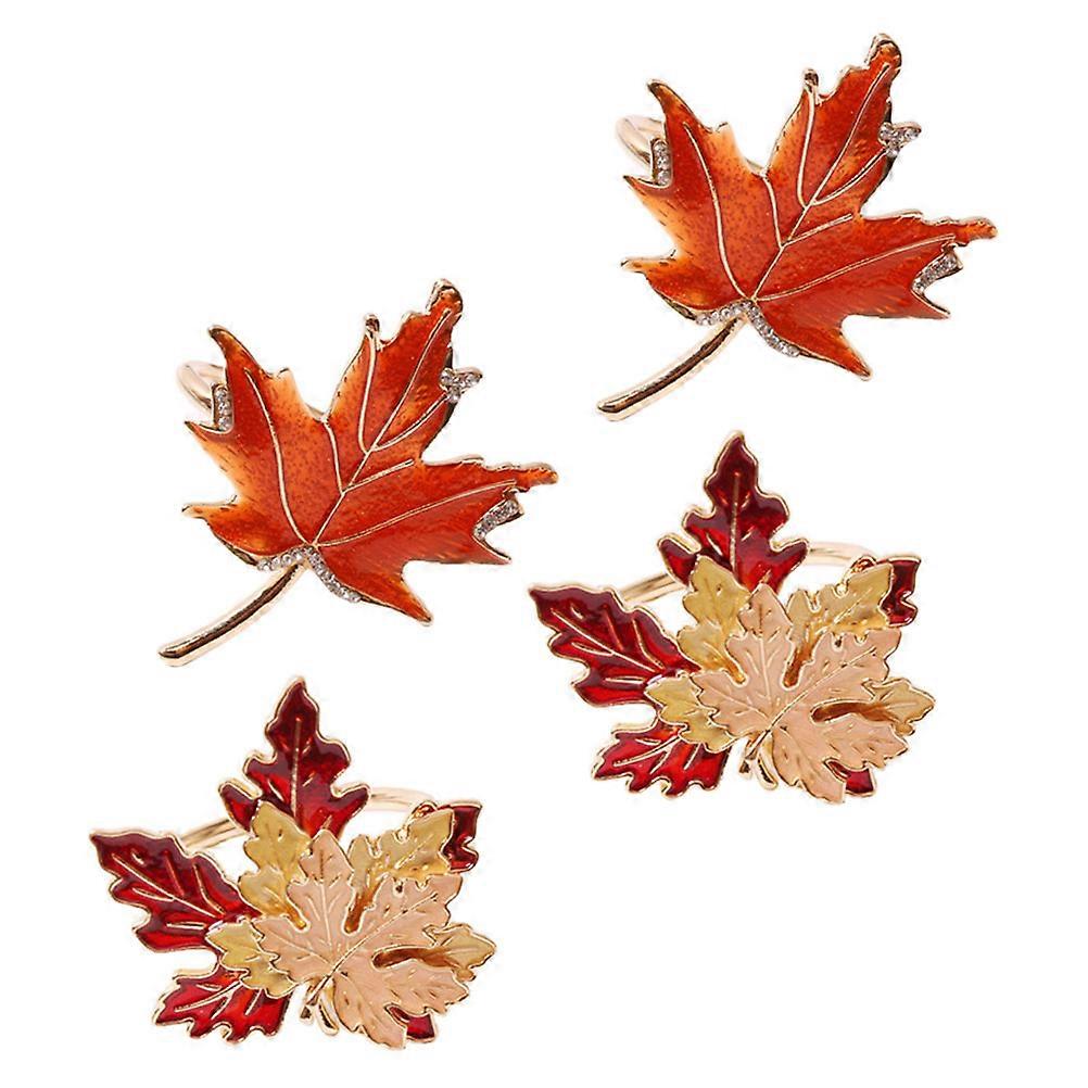 Decorative Maple Leaf Napkin Rings for Table Decor 12Pcs