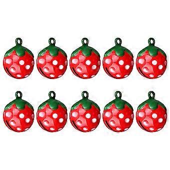 Strawberry Pattern Pet Mini Bells for Pets 30Pcs Red