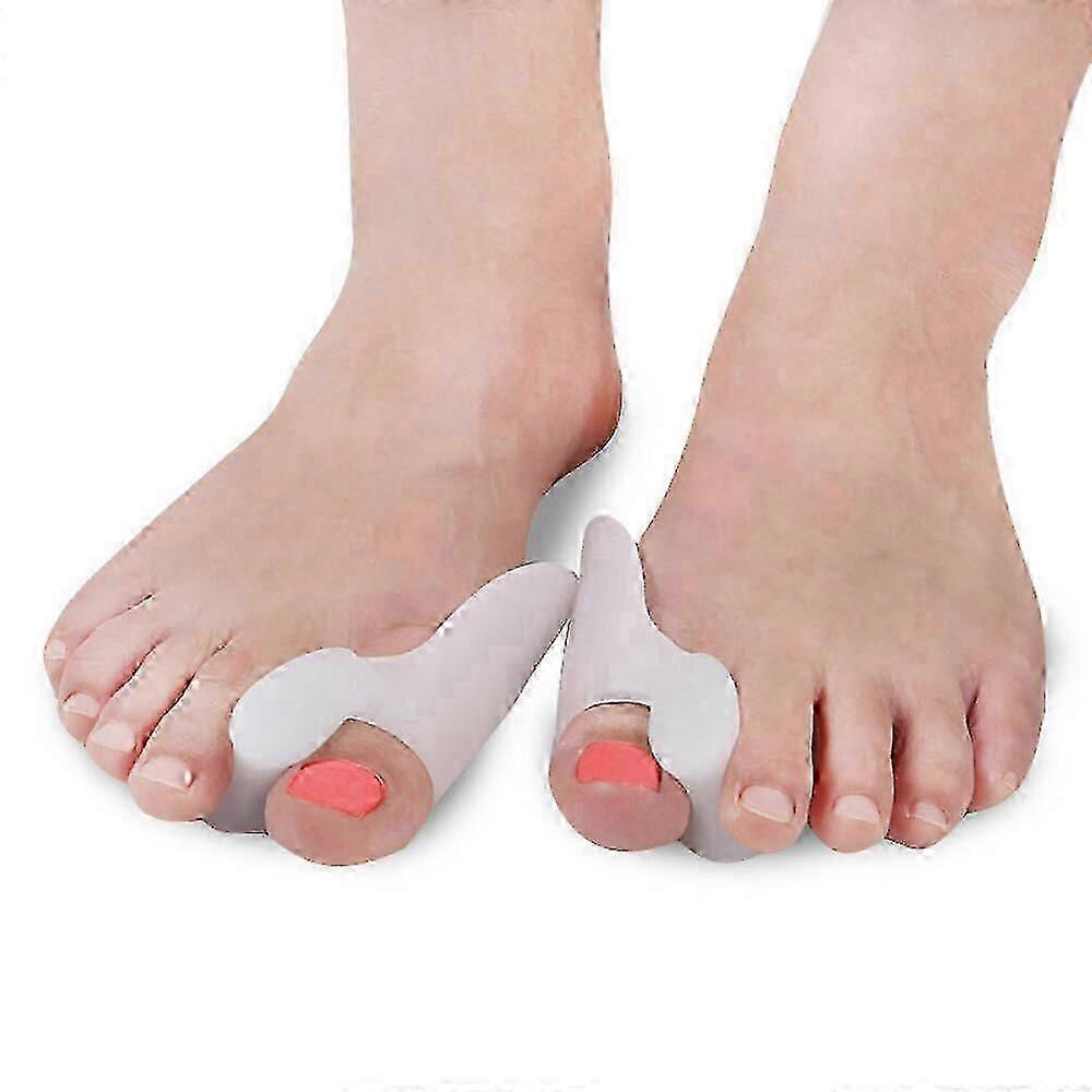 4-pack Gel Toe Separator (White) for Overlapping Toes, Hallux Valgus, Big Toe Adjustment, Support & Spacer
