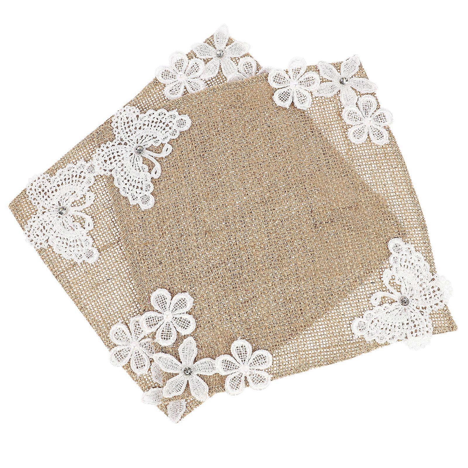 Premium Linen Wedding Dining Table Placemat for Decor 2Pcs Placemat