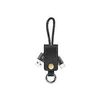 Charge Data Sync Cable for Type C Keychain Black Color