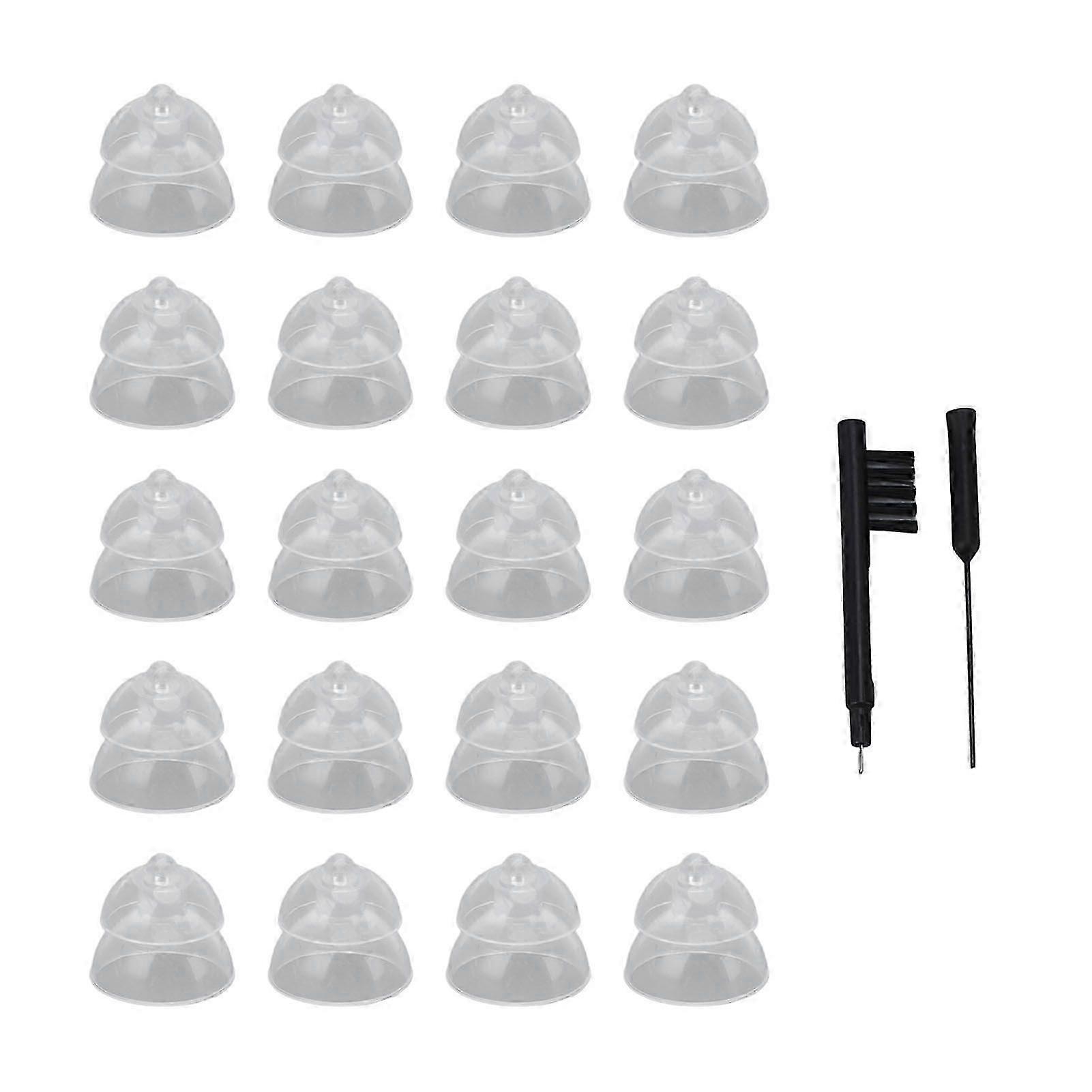 20pcs 10mm Double Layer Hearing Closed Domes Improve Hearing High Transparency Close Domes Compatible with Replacement