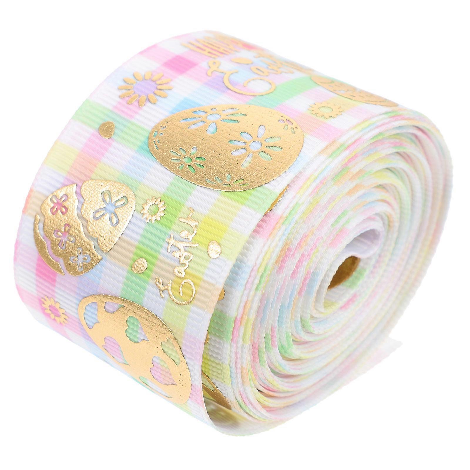Easter Present Packaging Ribbon for Decor Durable Polyester Easter Ribbon Roll