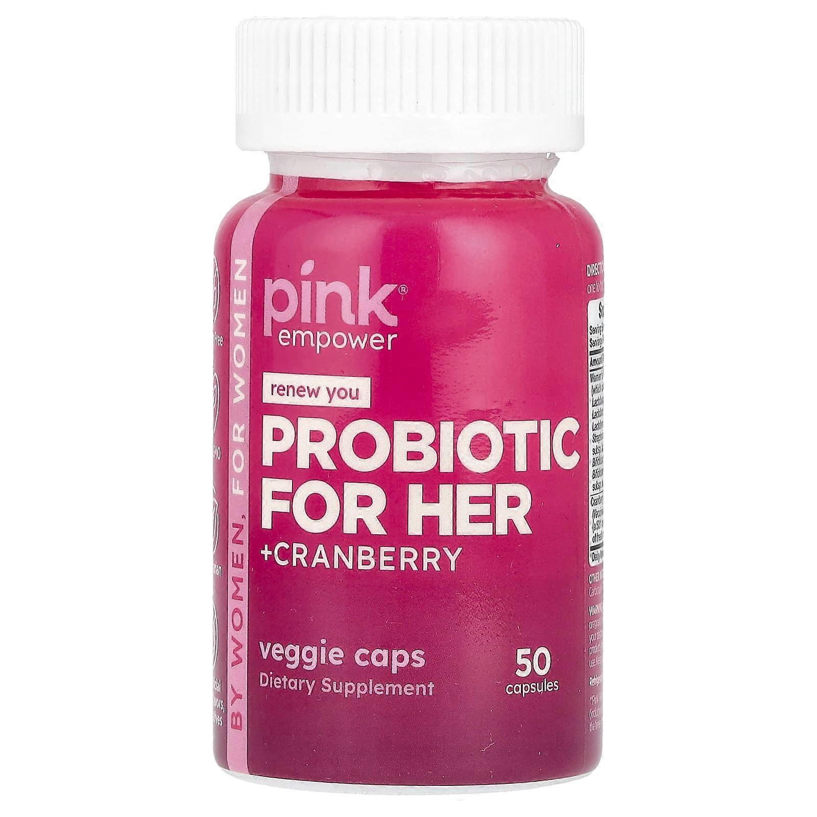 Pink, Probiotic for Her +Cranberry, 50 Capsules, 2-Pack