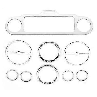 9 stks motorfiets instrument luidspreker trim cover set geschikt voor touring trike modellen 1996-2013zilver