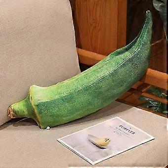 Simulation Okra Plush Toy | Stuffed Vegetable Pillow | Lumbar Support | 40*30cm | Ideal Gift