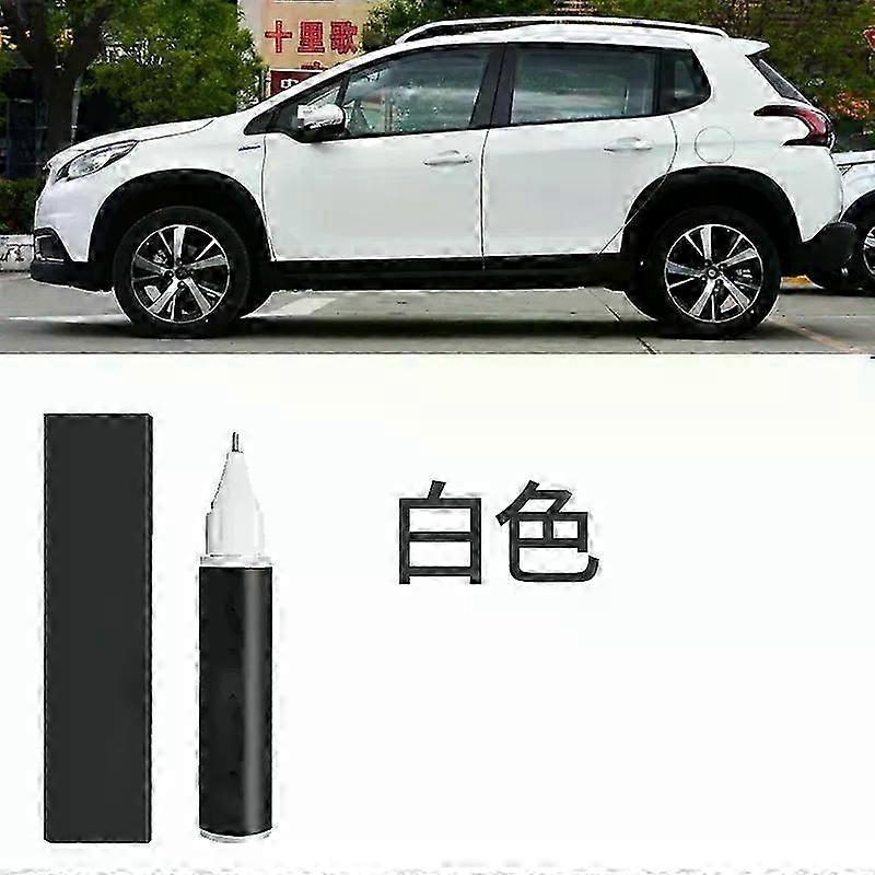 Lot de 2 stylos de retouche blancs compatibles avec Peugeot 2008 (accessoires modifiés pour la réparation de peinture automobile).