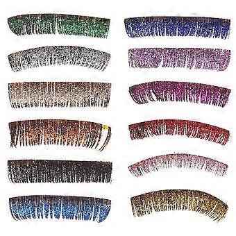 6 Pairs Glitter Colored Lash Extensions Fake Eyelashes DIY Makeup Supplies For Eye Makeup