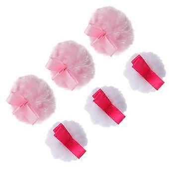 6pcs Fluffy Round Makeup Puffs Girl Face Cosmetic Pads Makeup Powder Puffs