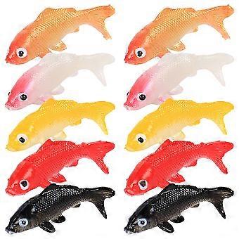 Fish Tank Landscape Decor Fancy Carp Model for Decoration 10Pcs Artificial
