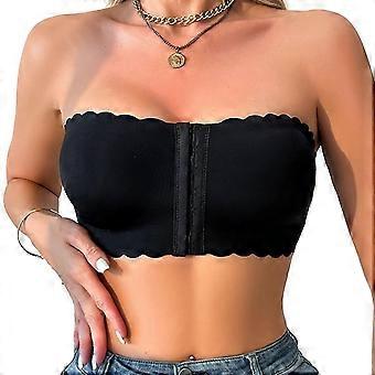 Z7 ZERILUNA Sexy Wave Edge Sømløs Usynlig BH med Lukking foran Push Up Stroppeløs BH