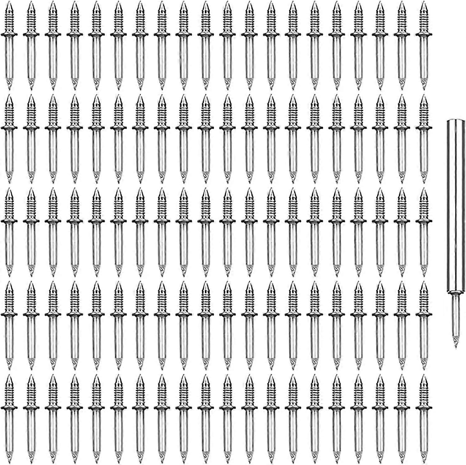 Double-Head Skirting Thread Seamless Nails (100 Pcs) - Solid Wood Baseboard Nails