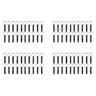 80 Pack Aluminum Whistle, Sports Whistle, Emergency Survival Whistles with Key Chain,Black