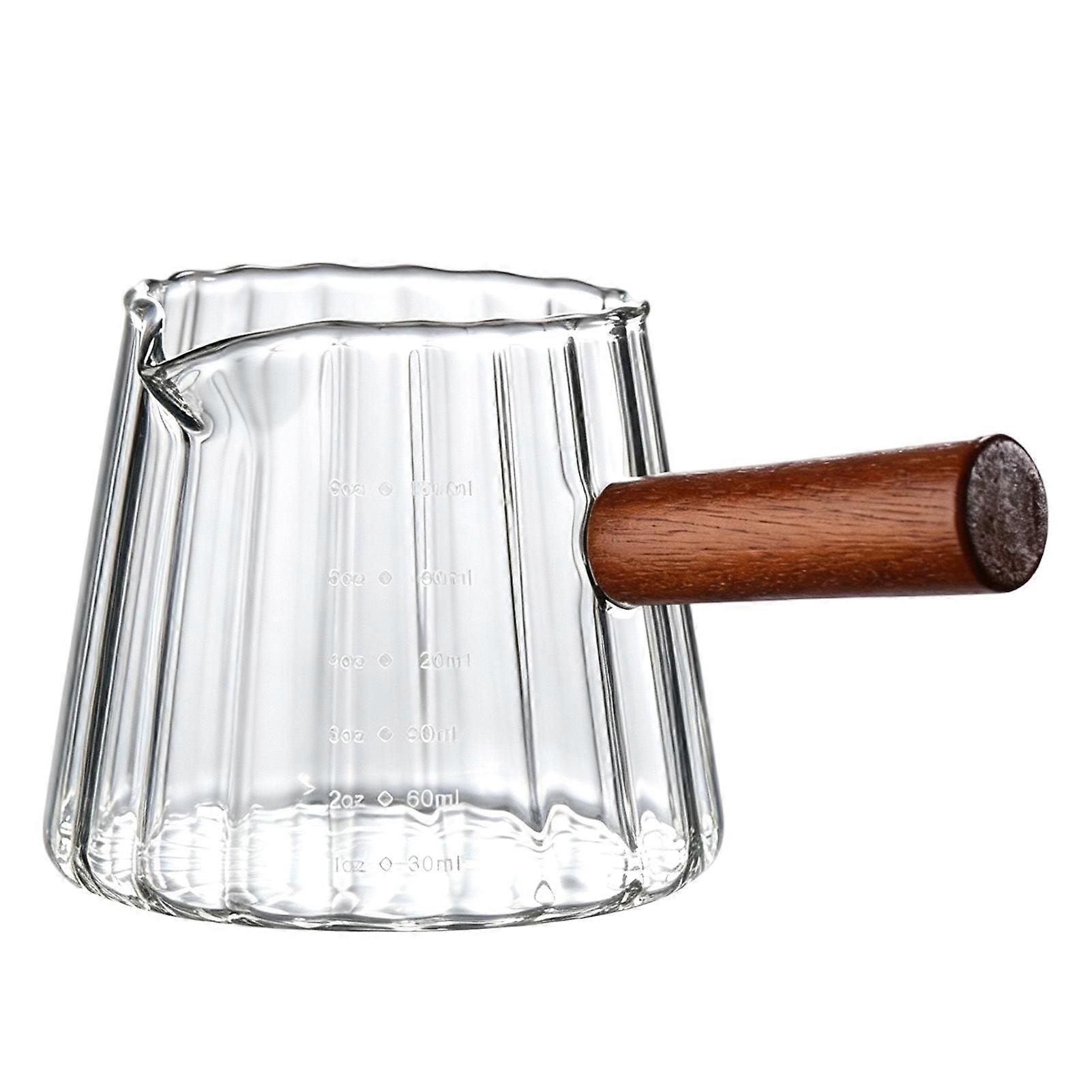 Coffee Measuring Cup with Vertical Pattern Decor for Home Bar Use