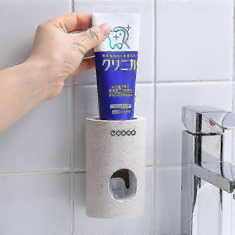 Automatic Toothpaste Dispenser Dust-proof Toothbrush Holder Wall Mount Stand Toothpaste Squeezer Bathroom