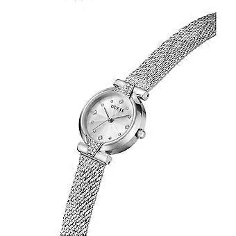 Guess Watches Womens Louisa Silver-Tone Sunray Dial Silver-Tone Mesh Bracelet Watch GW1086L1 | Acotis