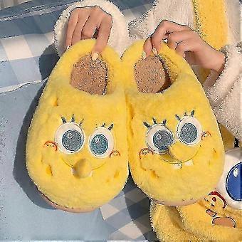 Couple Cotton Slippers Non Kids Adult Kawaii Spongebob Squarepants All Half Inclusive Warm Slip Winter