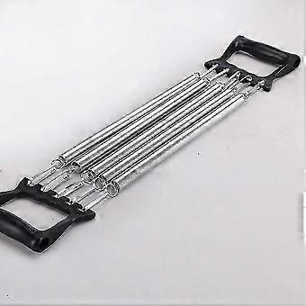 2024 Black Professional Chest Expander Equipped with 5 Adjustable Steel Springs, Suitable for Home Gym Use