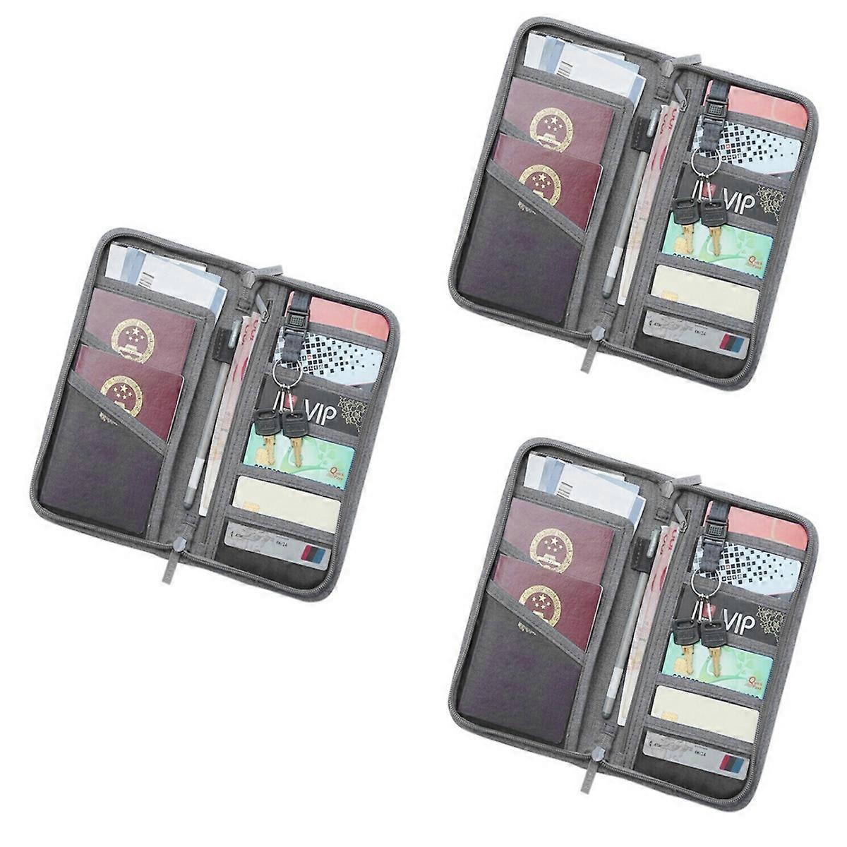 Passport Bag Multi-Function Travel Document Organizer for 3Pcs Pieces