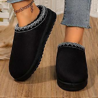 2025 Autumn/Winter Lace Ethnic Style Women's Snow Boots, Plus Size, Thick Cotton
