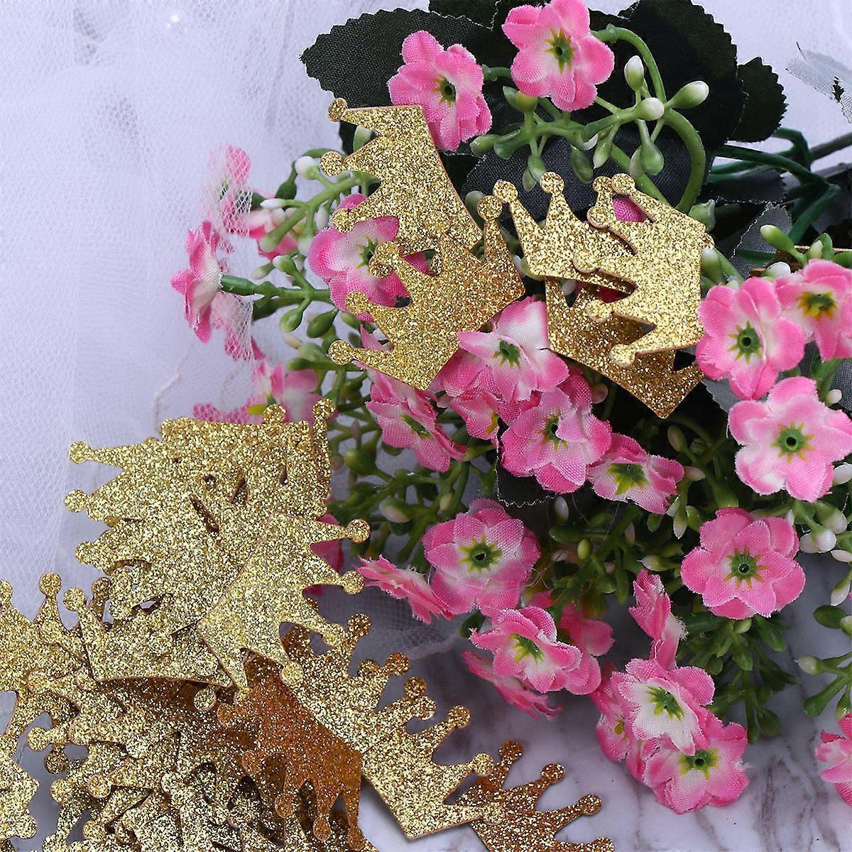 Super Flash Confetti Golden Crown Shape compatible with Decor Scattering 100Pcs
