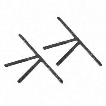 2pcs Eyebrow Measuring Ruler - Clear Scale Stainless Steel Tattoo Eyebrow Gauge Tool Black