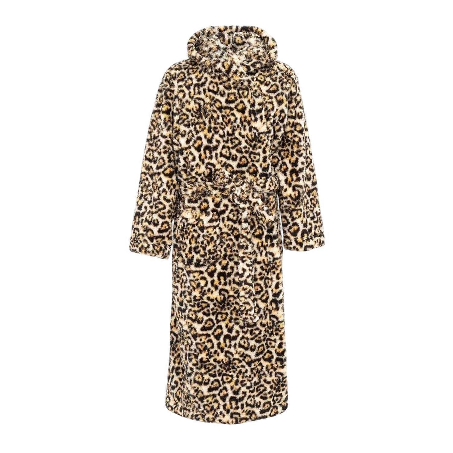 Linea Womens/Ladies Leopard Pattern Hooded Robe