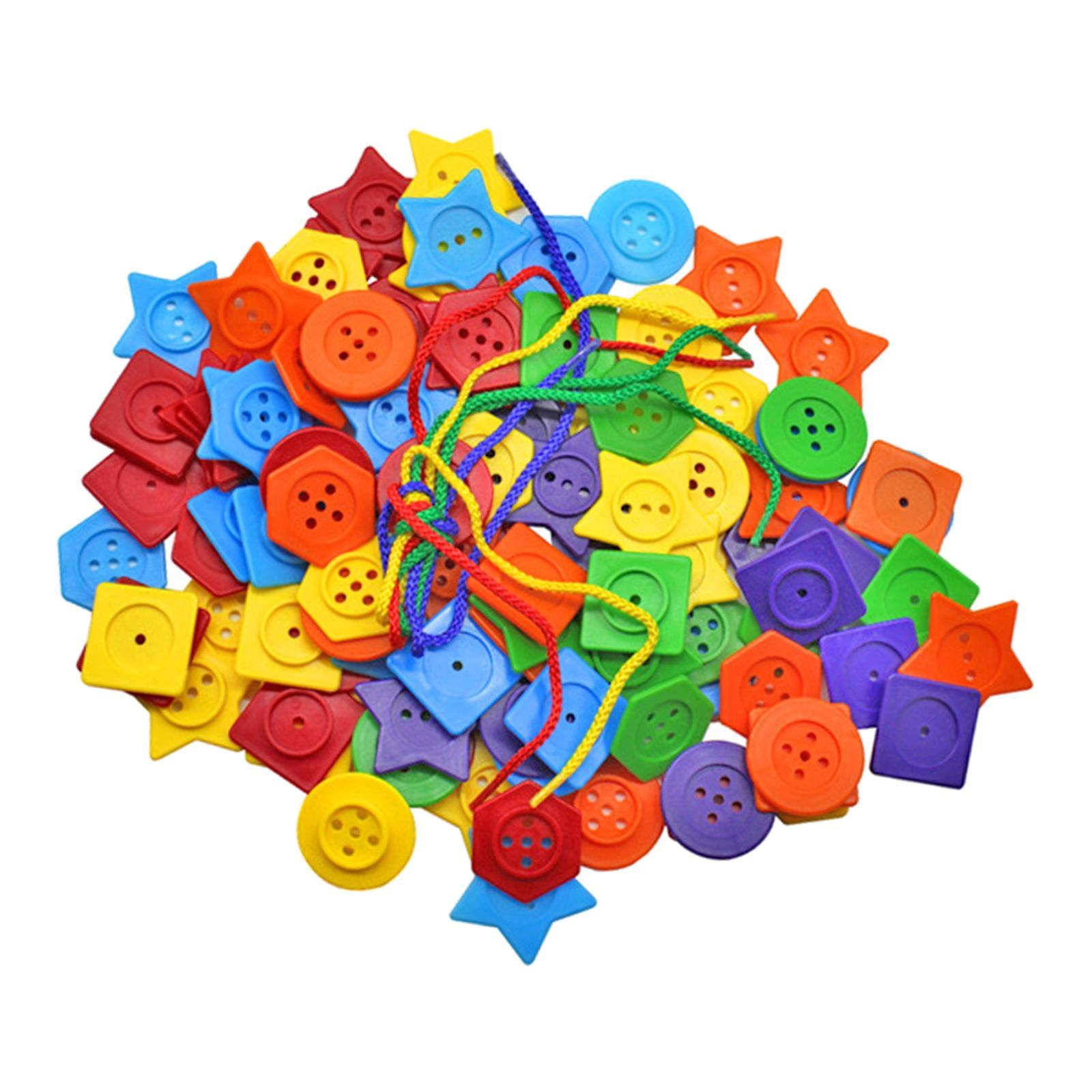 288pcs Children Threading Buttons Toy for Toddlers