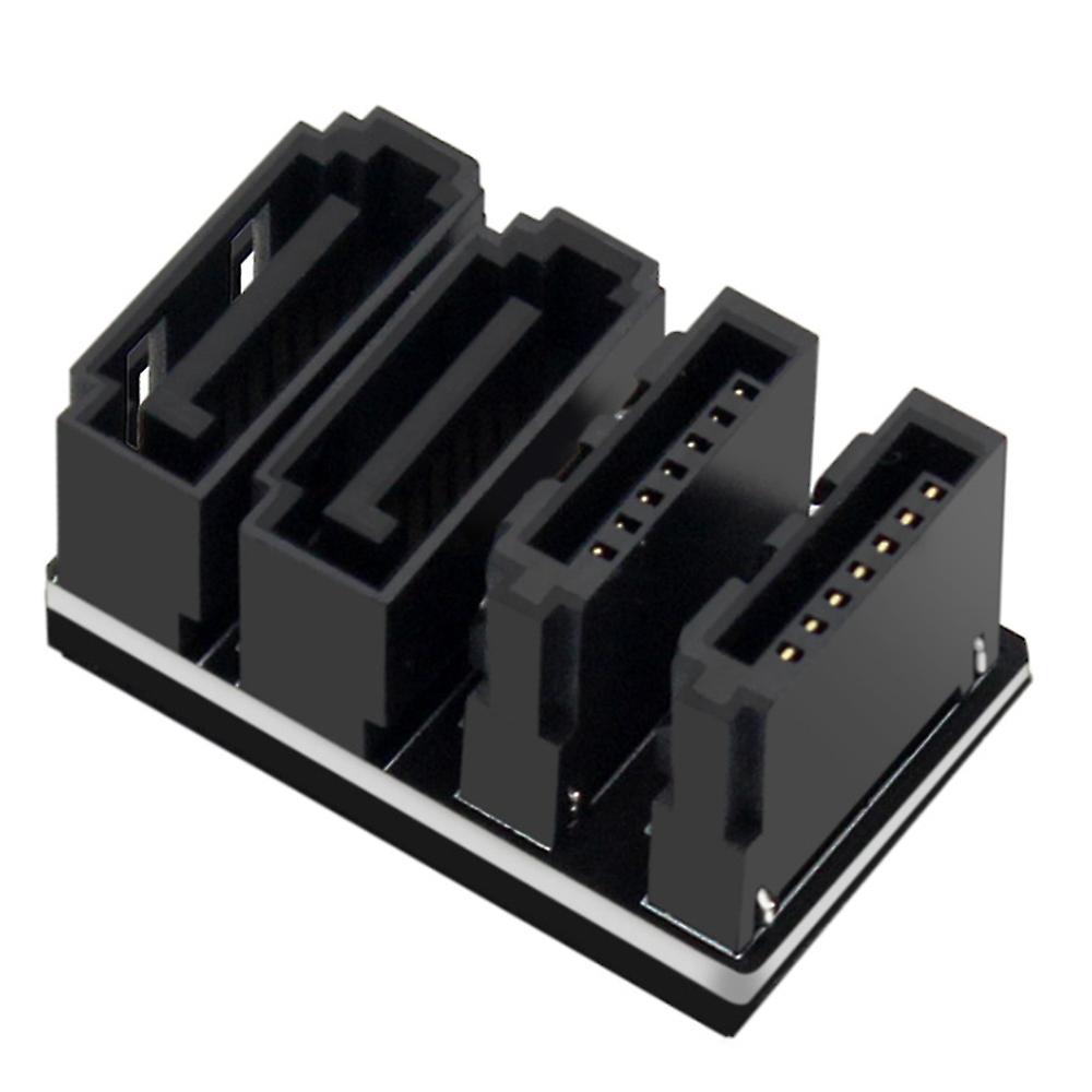 1Pcs Double SATA 7Pin Female to Double 7Pin Male 180 Degree Angled Adapter Mainboard SATA Adapter f