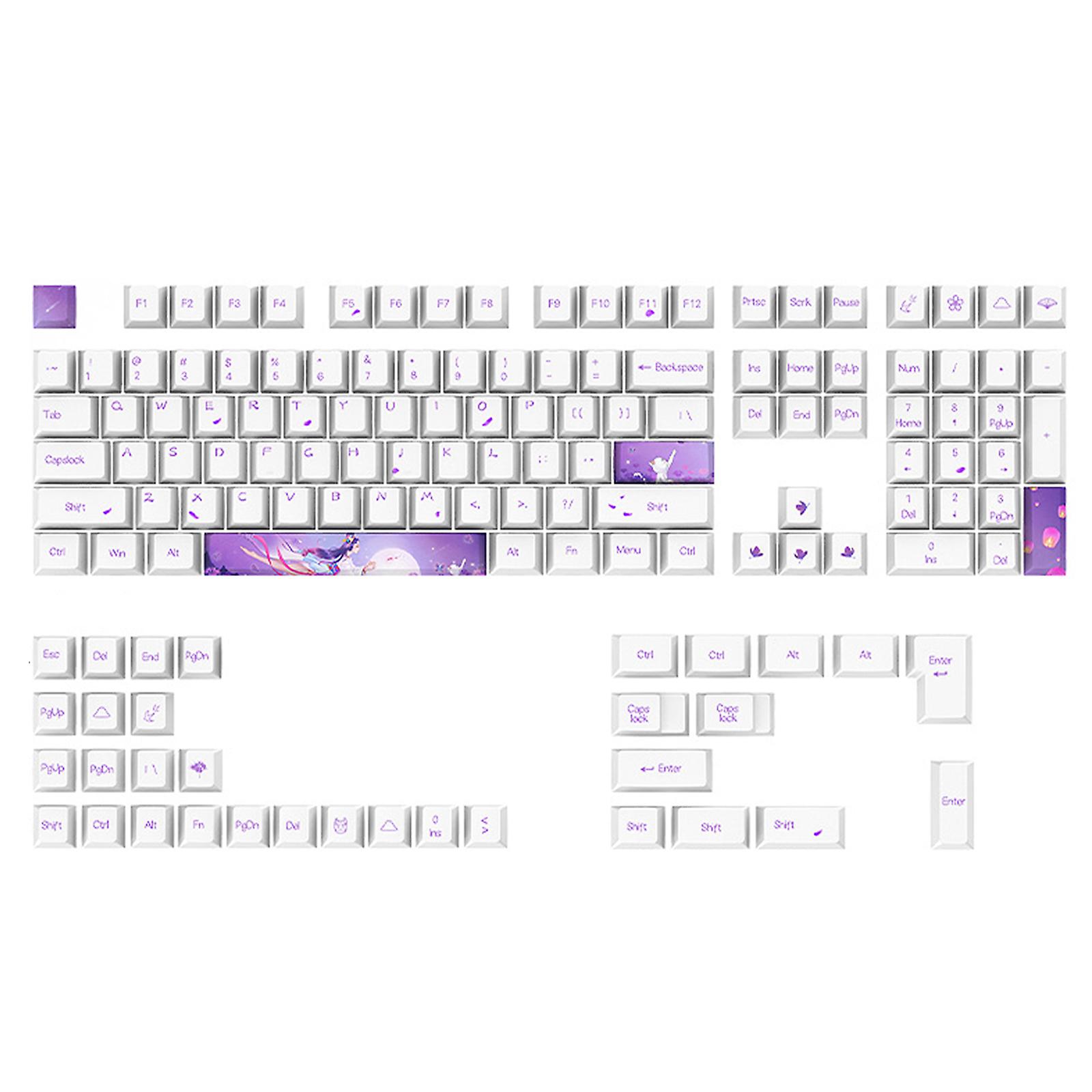 PBT Dye Sub Keycaps 130st Cherry Profil Spel Keycap Set För Gaming Mekanisk