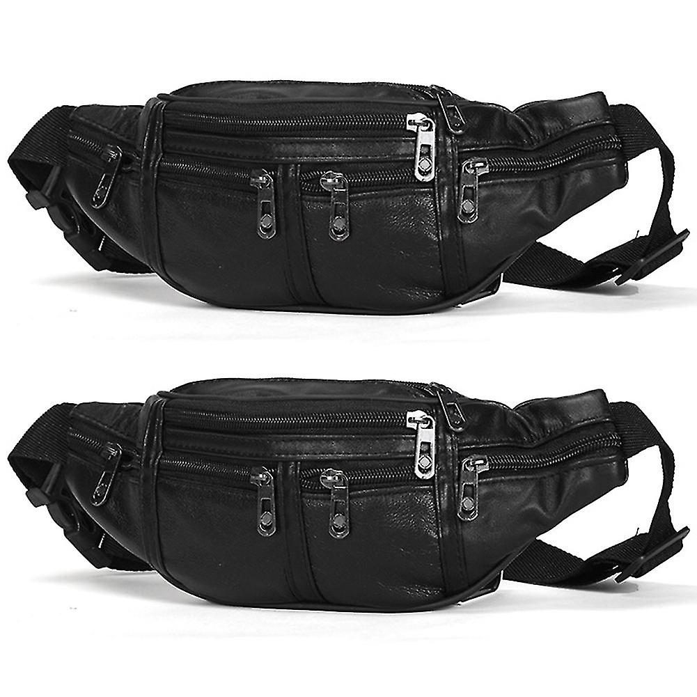 2x Echtes Leder Männliche Taille Pack Männer Leder Gürtel Taille Taschen Handytasche Kleine Brust Messeng