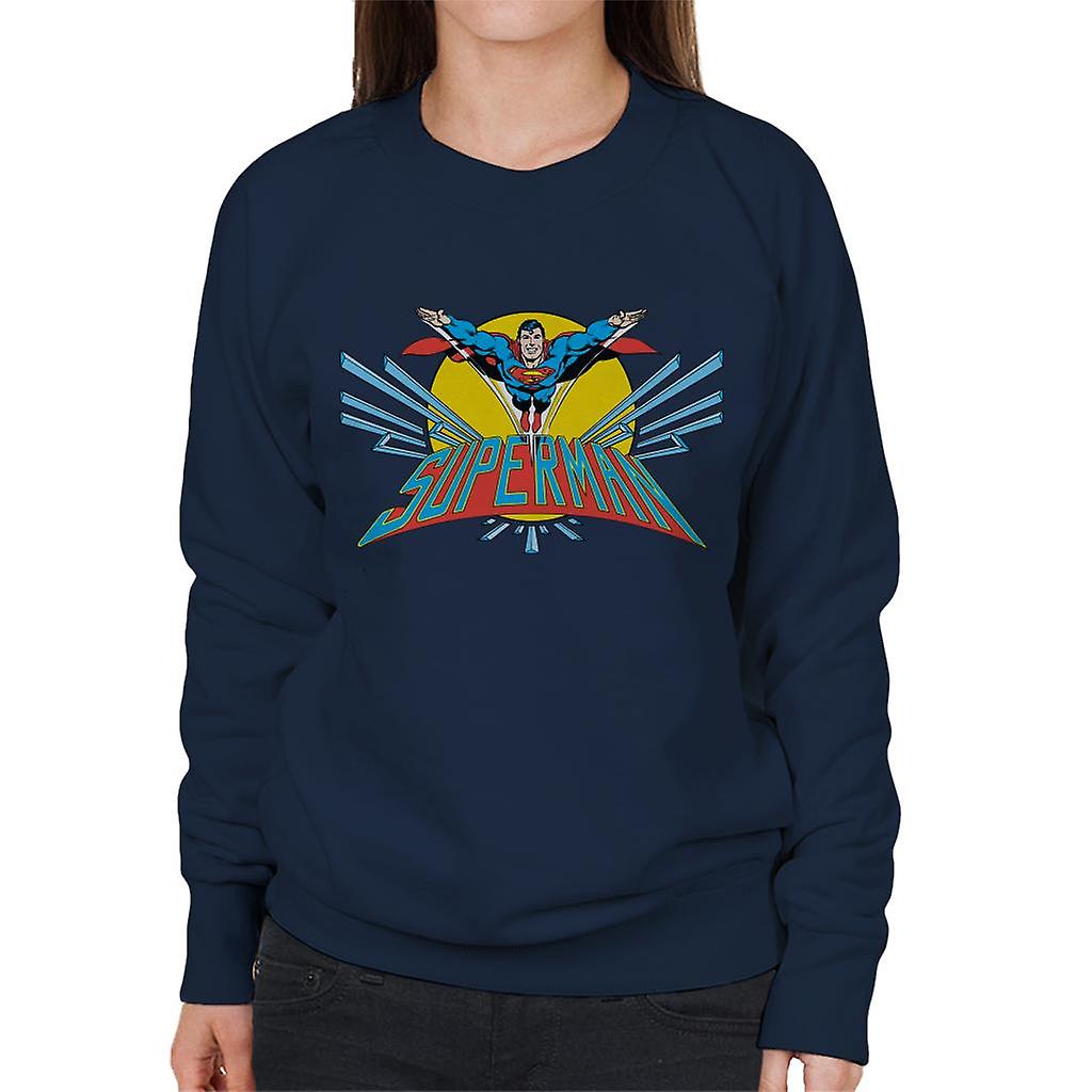 Superman Flying Past The Sun Women's Sweatshirt