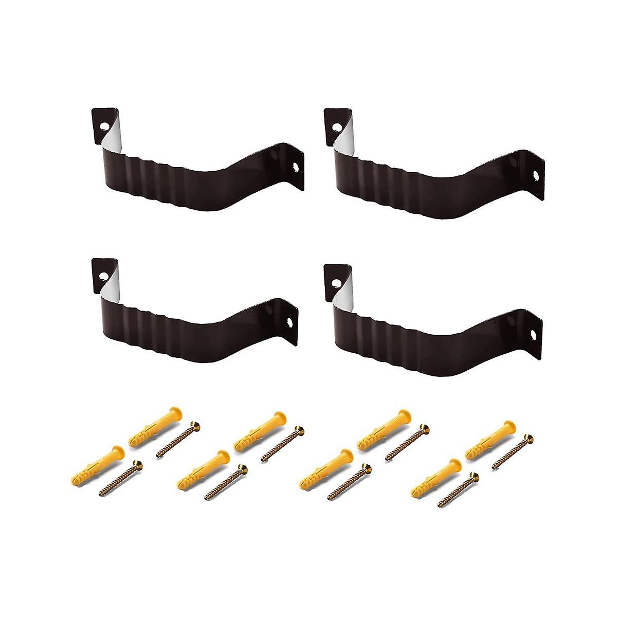 Downspout Adapter Gutter Downspout Strap 3X4 Leader Strap 3X4 (4 Pack) (Brown)