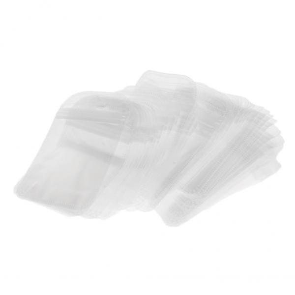 2x50pcs Clear Zip Lock Packaging Bag Self Adhesive Pouch with Hang Hole 3