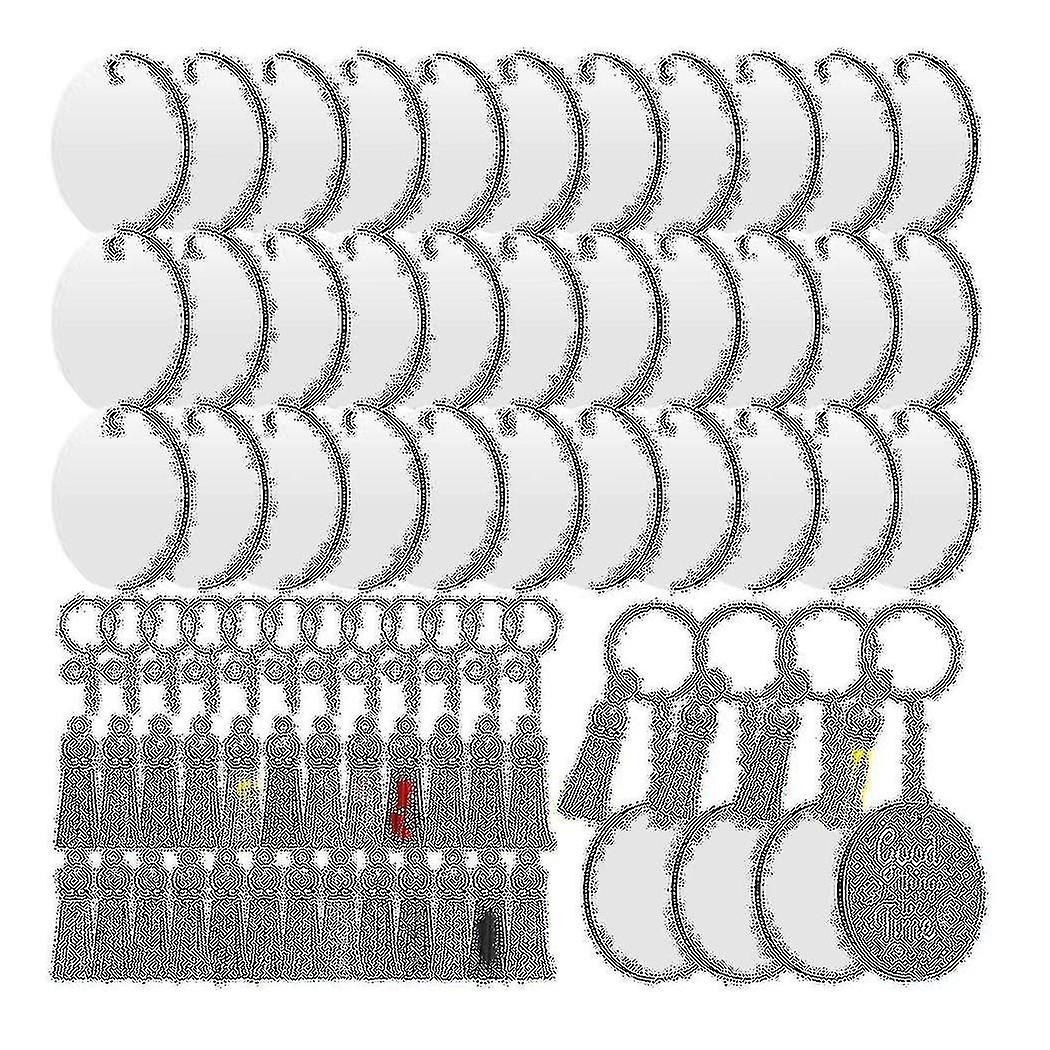 Sublimation Blanks Keychains,200 Pcs 2inch Round Sublimation Blanks Keychain Circle With Tassels,fo