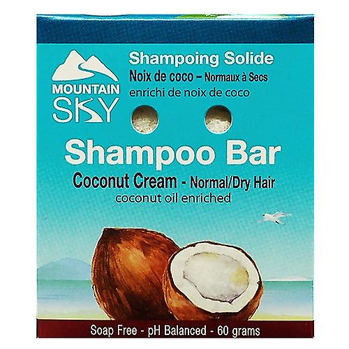Coconut Cream Shampoo Barr, 60 Grams by Mountain Sky Soaps (Pack of 2)