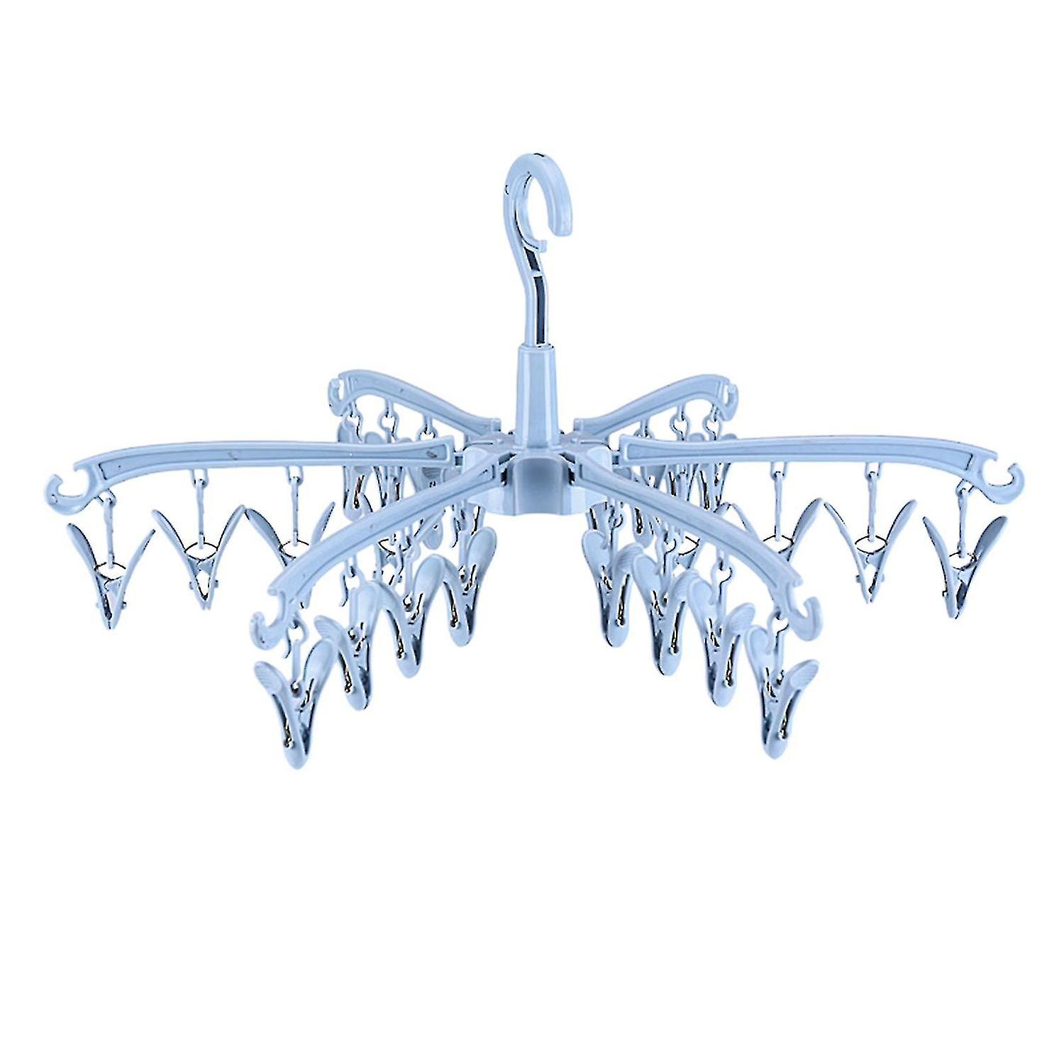 Foldable Drying Rack With 24 Clips Windproof Multi-directional Drying Socks Hanger For Hanging Socks