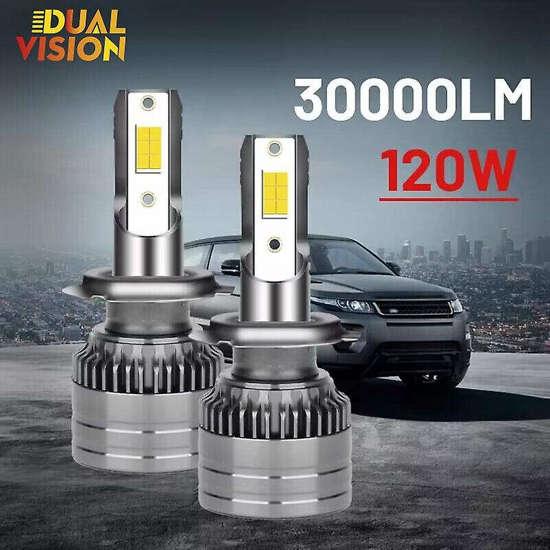 -5000LMLoVision H7 Reflektor LED 30000LM 120W H4 H8 H9 H11 H1 Turbo Lampy Canbus Hb3 Hb4 9005 9006 Automatyczne światła przeciwmgielne Motocykl 6000k