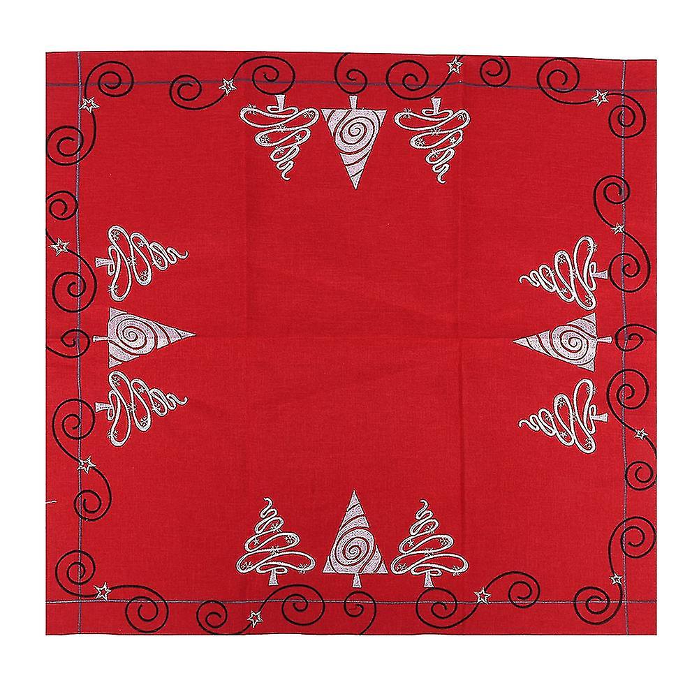 Christmas Trees Pattern Embroidery Table Runner Desk Decoration Christmas Tablecloth for Home