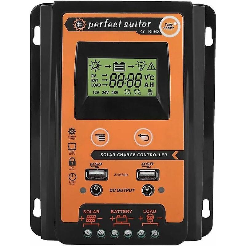 For solar controller MPPT Solar Charge Controller 12V/24V 30A Dual LCD Panel Battery Regulator LCD Display(30A)