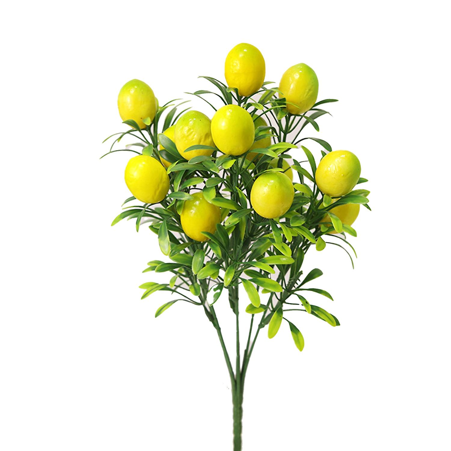 Vivid Appearance Realistic Artificial Fruit Artificial Orange Lemon Tree with Green Leave Branch Hom