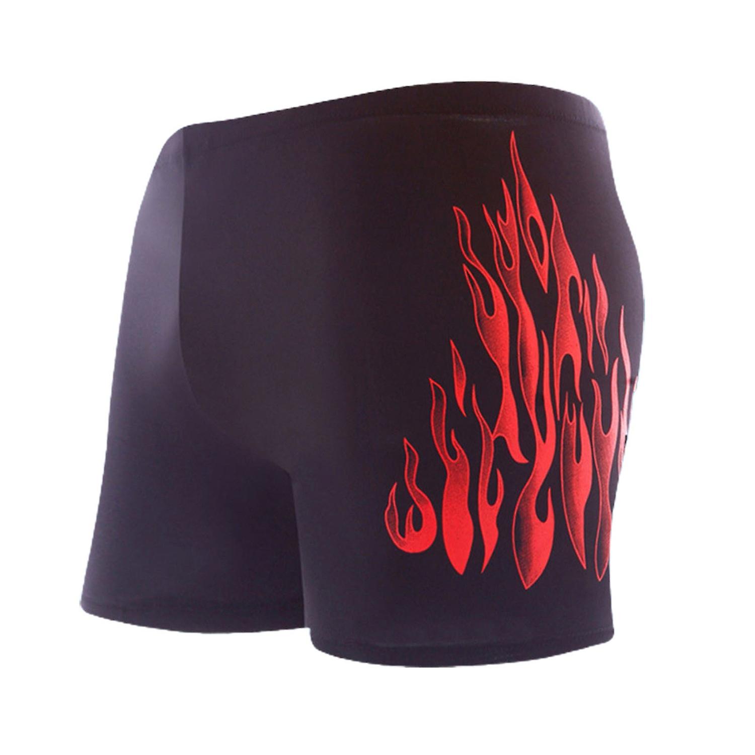 Men Swimming Trunk Slim Fit Plus Size Flat-angle Colorfast Swimming Shorts for Gym