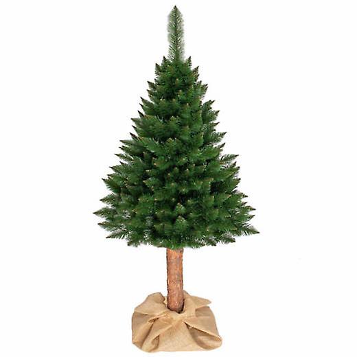 Árvore de Natal artificial 220 cm - abeto com tronco de madeira