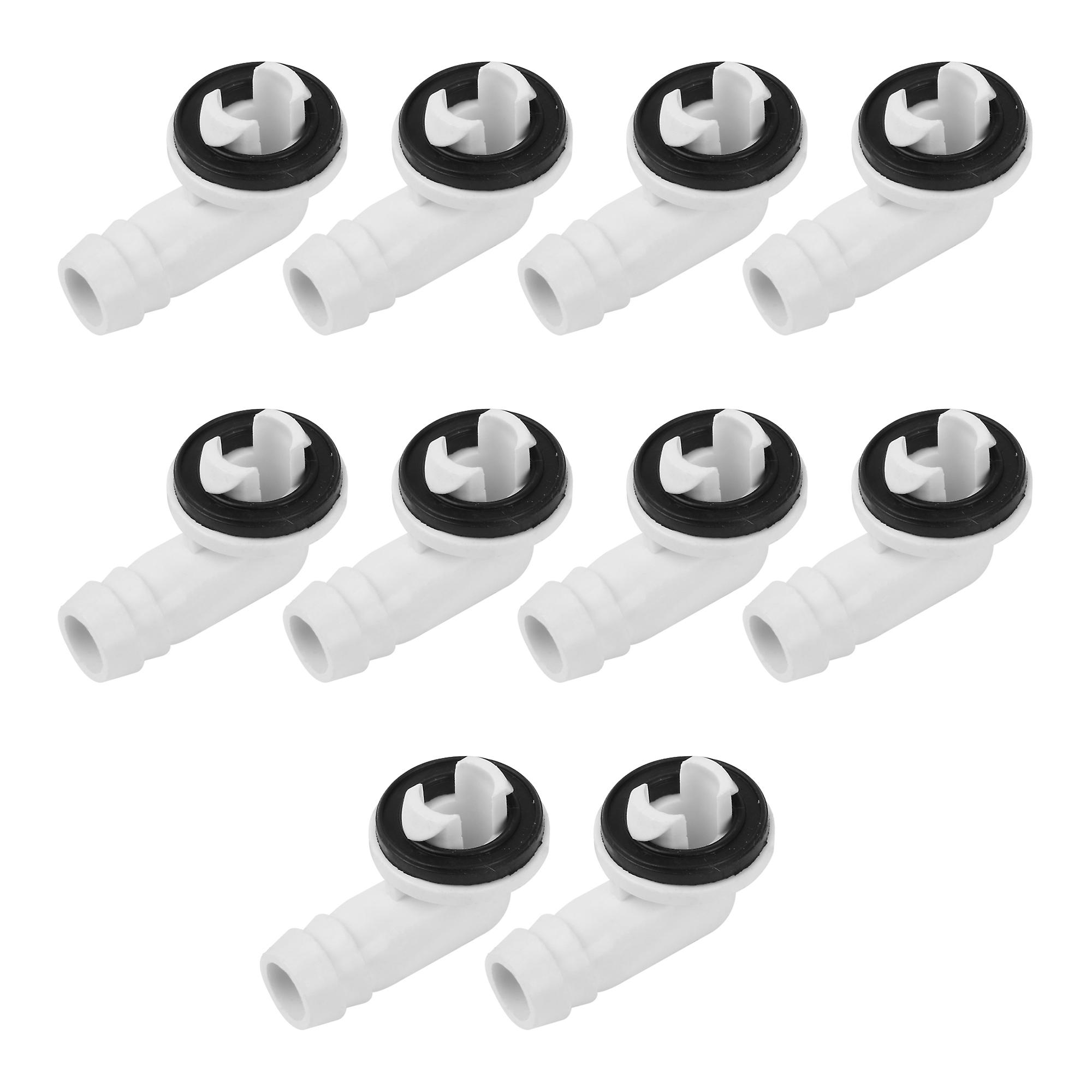 10Pcs Air Conditioner Drain Hose Connector Elbow Fitting 0.59 inch Diameter